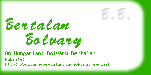 bertalan bolvary business card